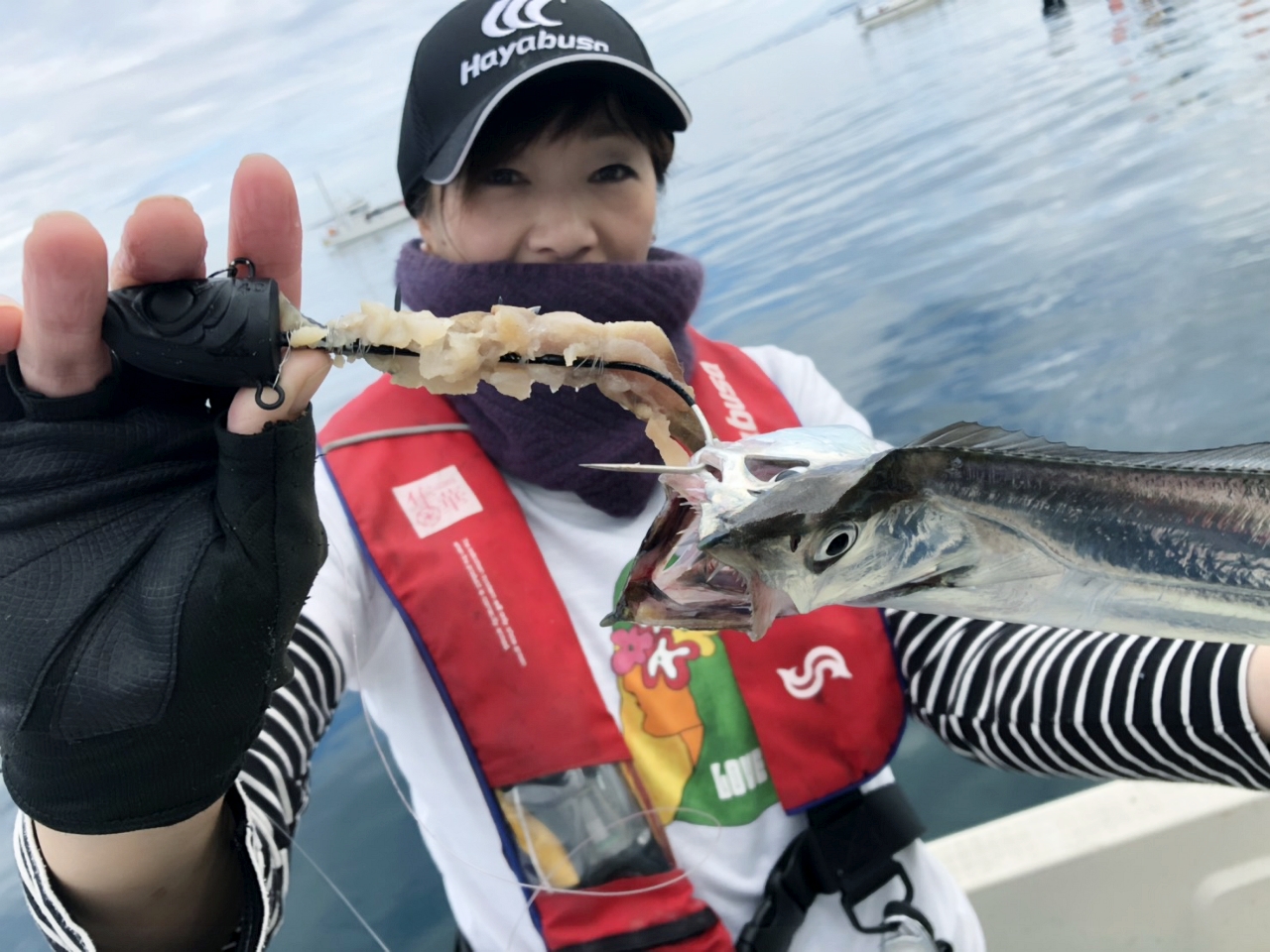 太刀魚テンヤで棚から牡丹餅～!! ハヤブサLady 隼華HAYAKA